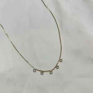 Colar Choker5 zircônias Cristal