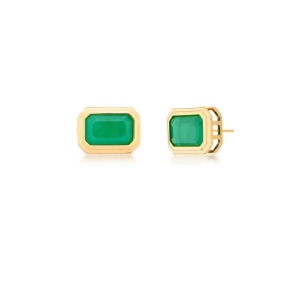 * Brinco Esmeralda Retangular Crav.Inglesa