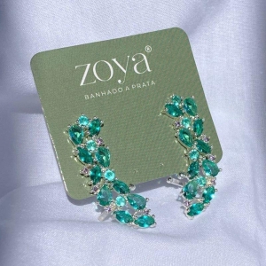 * Brinco  Ear Cuff Pedraria Verde