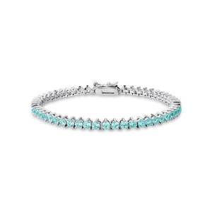 *Pulseira Riviera 3mm Aqua Blue