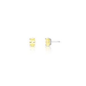 *Brinco Oval Pedra Yellow
