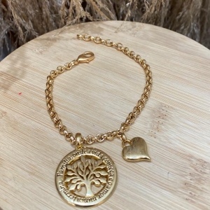 Pulseira Elo Português Família e Coração