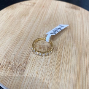 Anel Meia Aliança Cristal