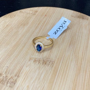 Anel Pedra Oval Azul Crav