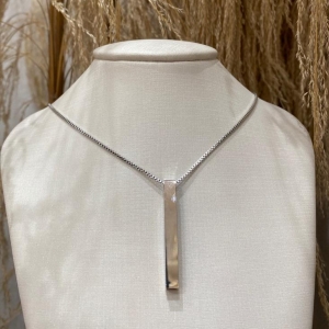 Colar Plaquinha Liso Steel