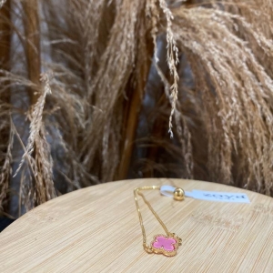 Pulseira Trevo Rosa