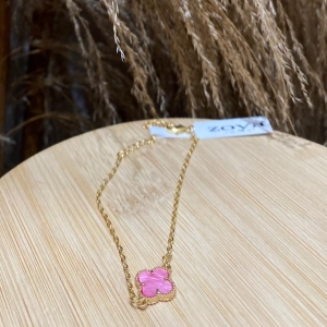 Pulseira Trevo Rosa