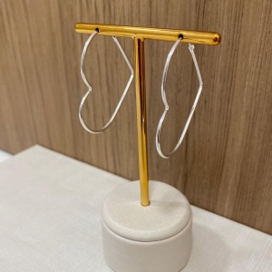 Argola Lisa Coração Prata