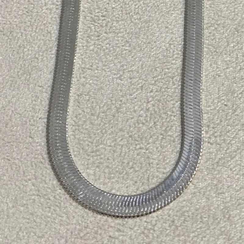 Colar Choker Fita 6mm Prata