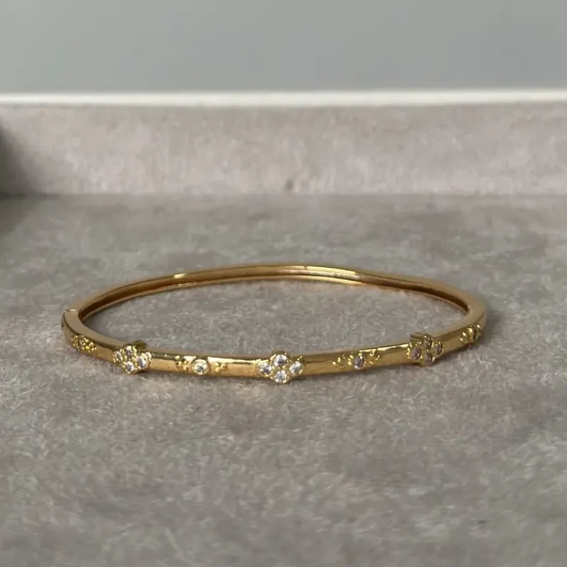 Bracelete Cravejado Trevo Fine
