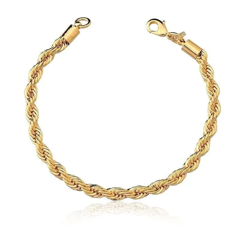 Pulseira Cordão Baiano 3 Ouros (4mm)