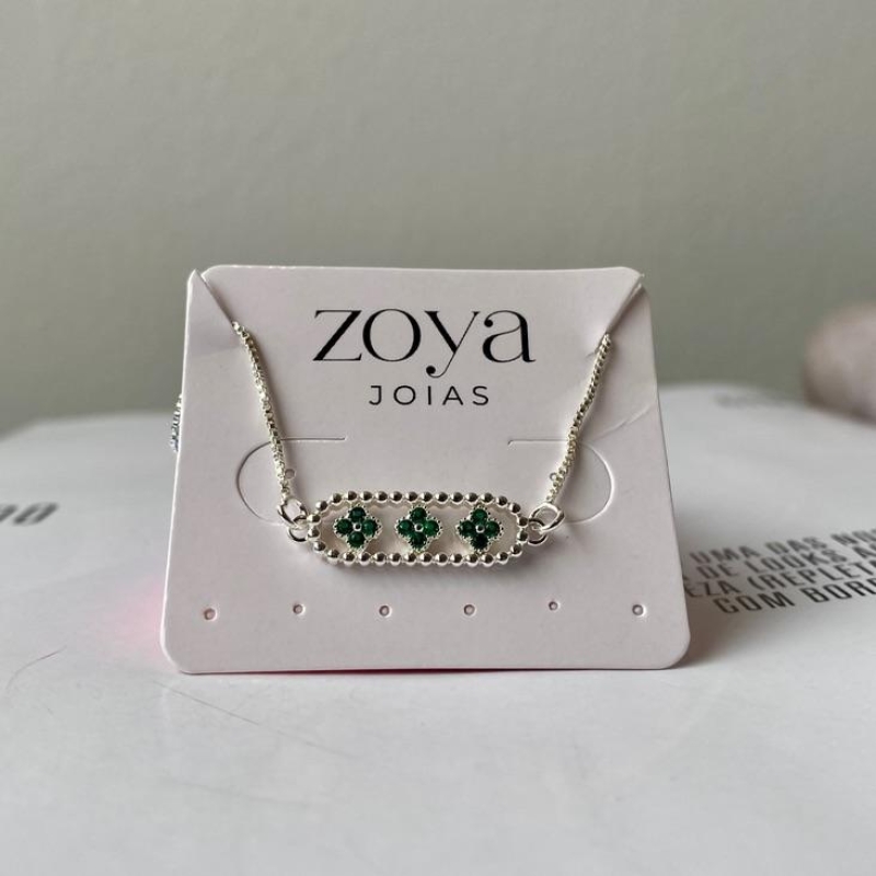 Pulseira 3 trevos verde gravatinha