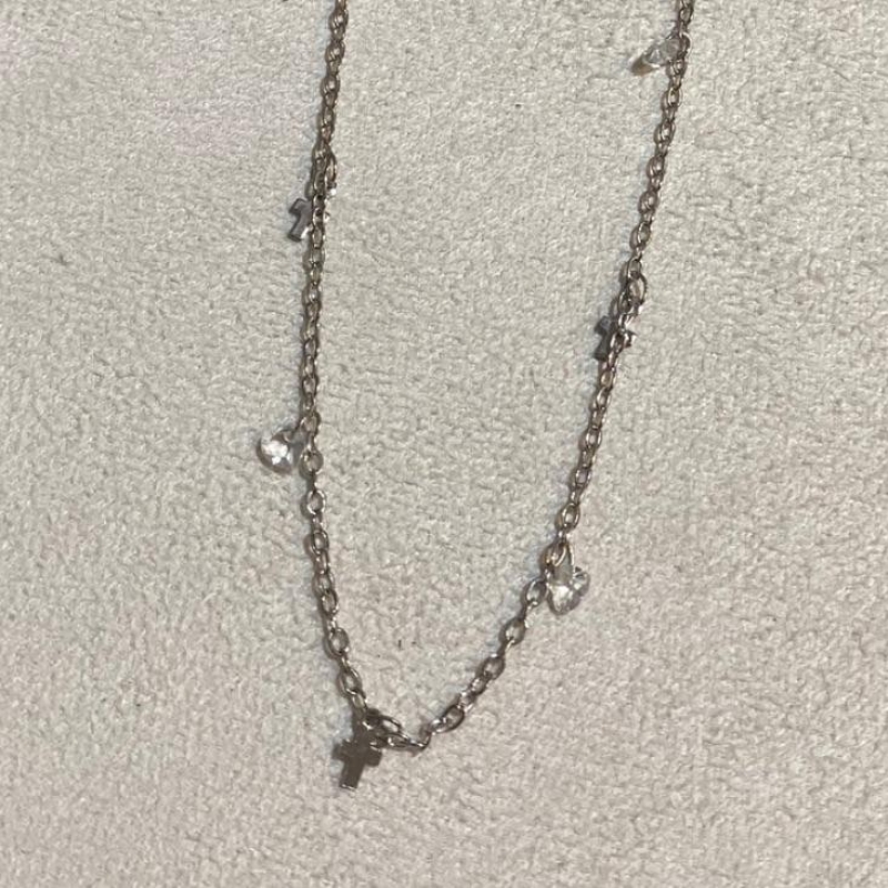 Colar Chocker Cruz e Zircônia
