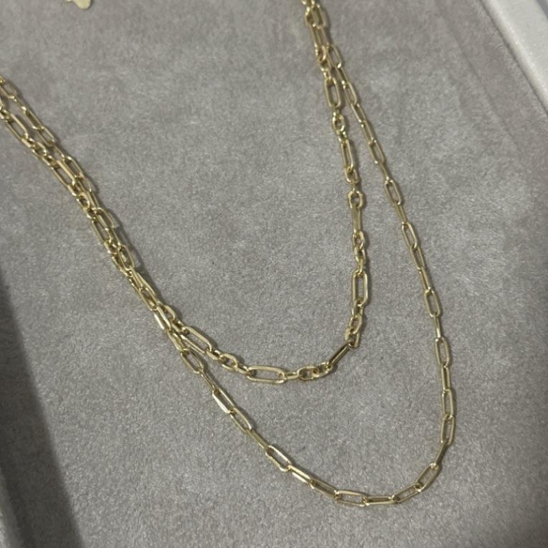 Corrente Cartier Dupla 45cm Ouro