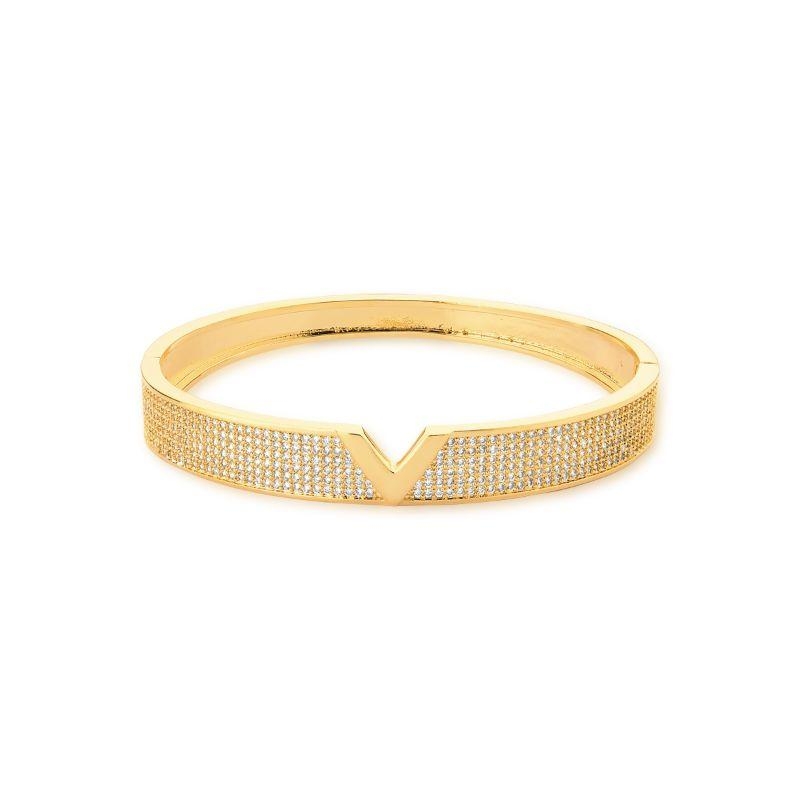 * Bracelete V Liso & Cravejado