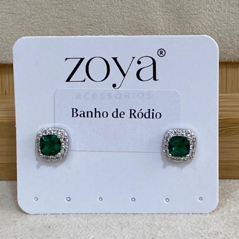 * Brinco Quadrado Esmeralda Ice Stone