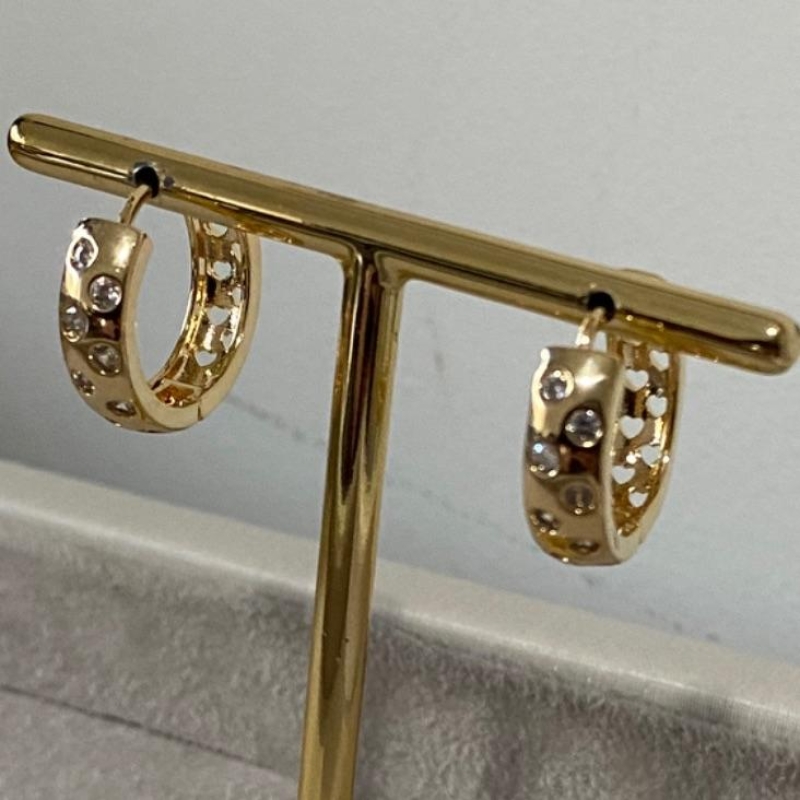 Argola Bolinhas Cristais M