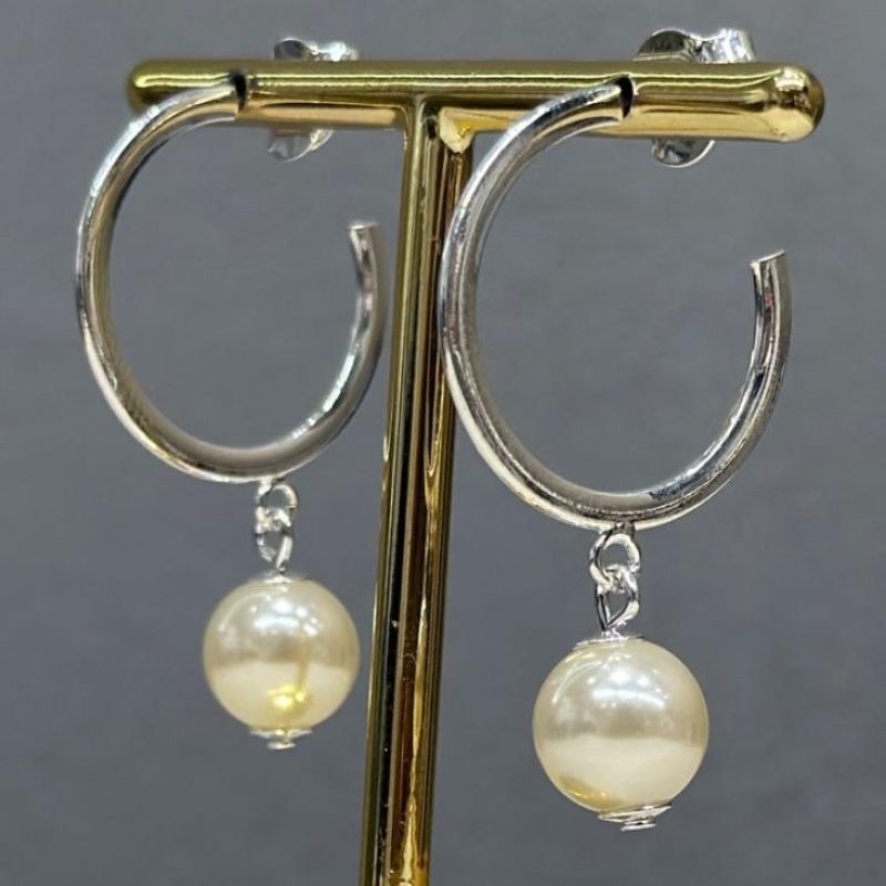 Argola Com Pérola Pêndulo