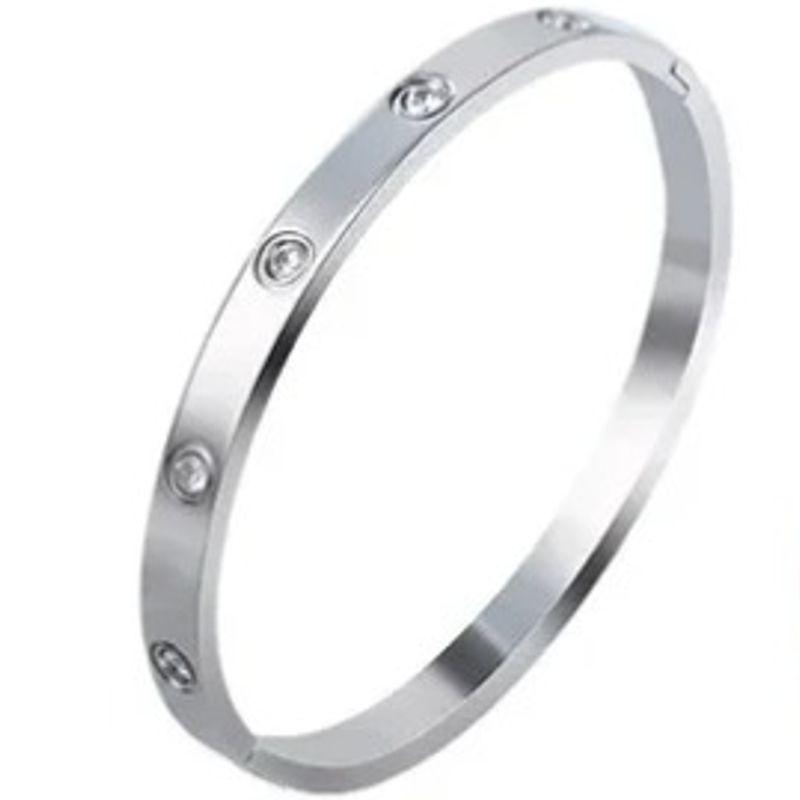 Bracelete Aço Cravejado