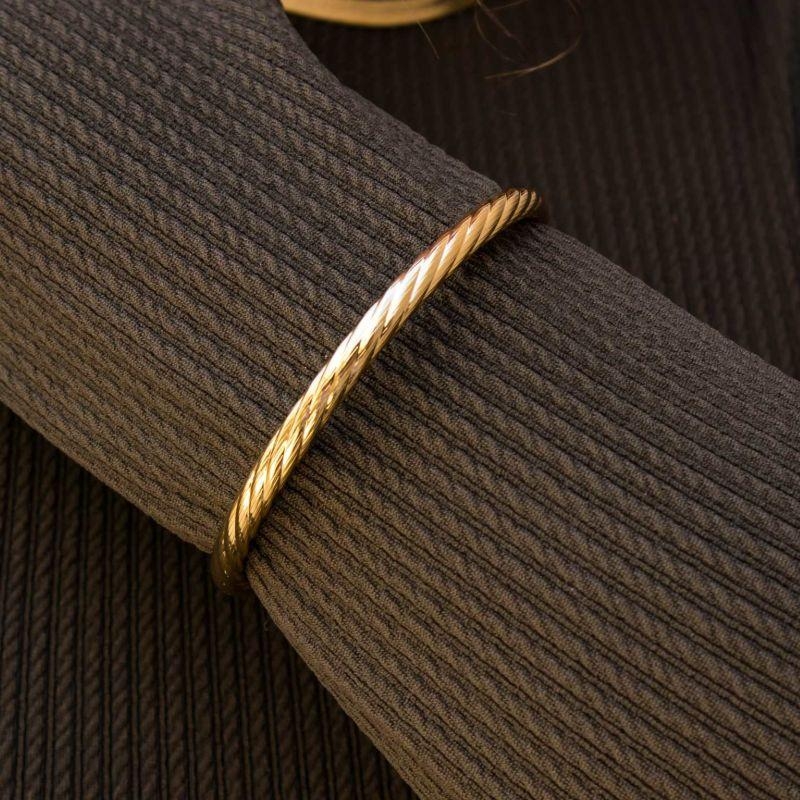 Bracelete Torcido Ouro Safira