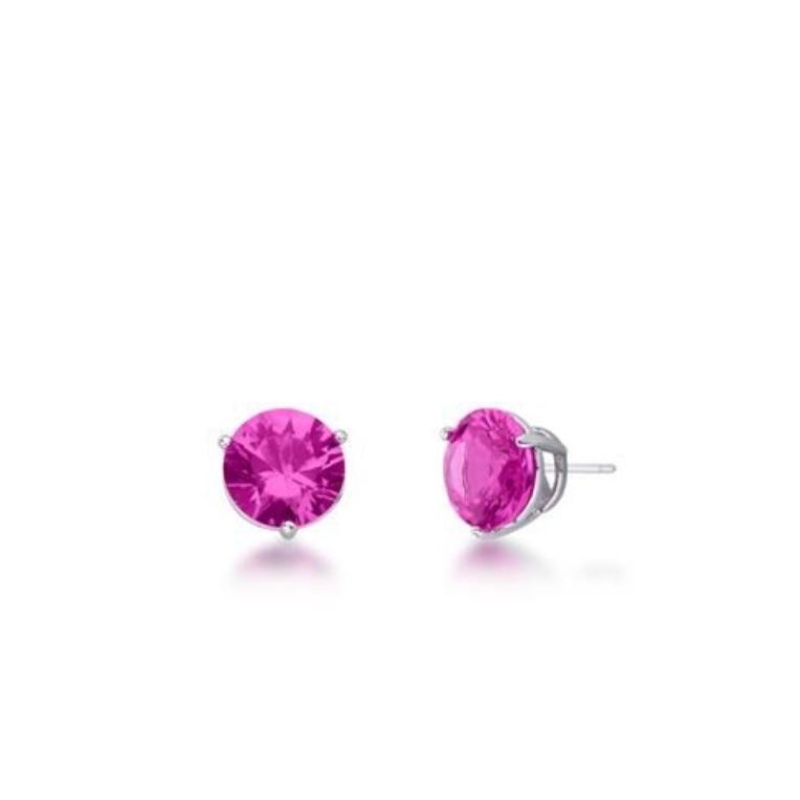 Brinco Cristal Redondo Rosa
