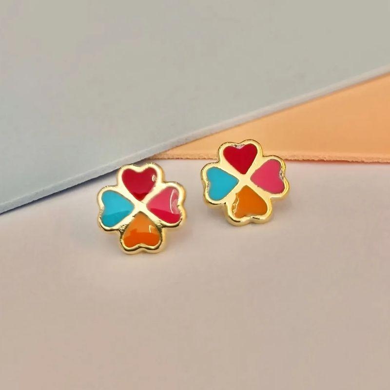 Brinco Infantil Trevo Colors