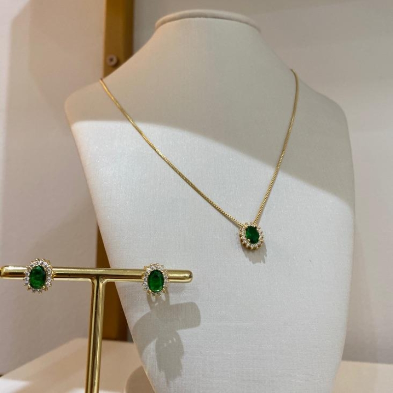 Conjunto Oval Verde