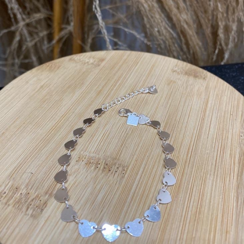 Pulseira Coração Plaquinhas