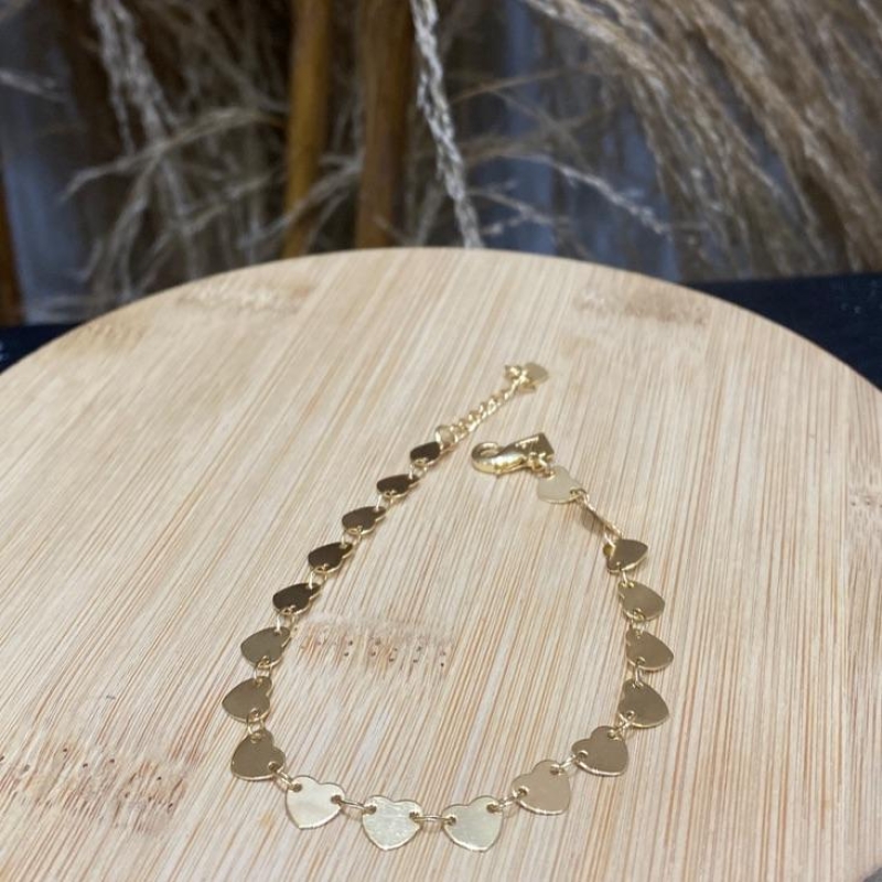 Pulseira Coração Plaquinhas