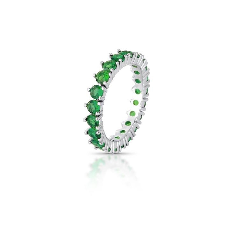 * Anel Riviera Verde Esmeralda