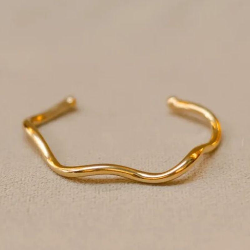 Bracelete Ondulado Ouro New