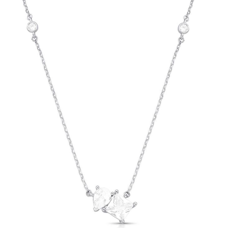 *Colar Gota e Quadrado Cristais