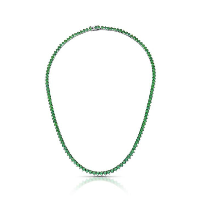 *Colar Riviera Verde Esmeralda 3pontas