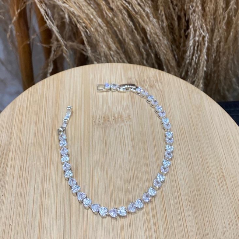 *Pulseira Riviera Coração Cristal