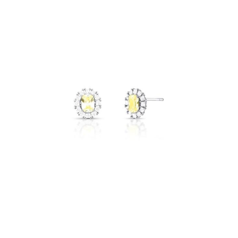 *Brinco Oval Yellow e Cristais