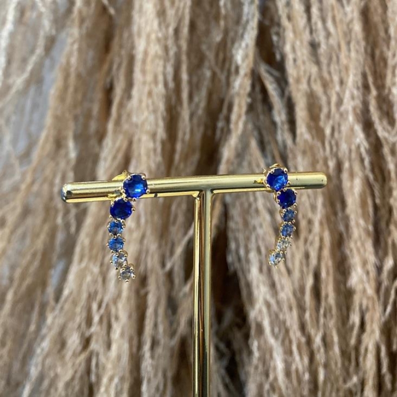 Brinco Ear Cuff Cristais Azul