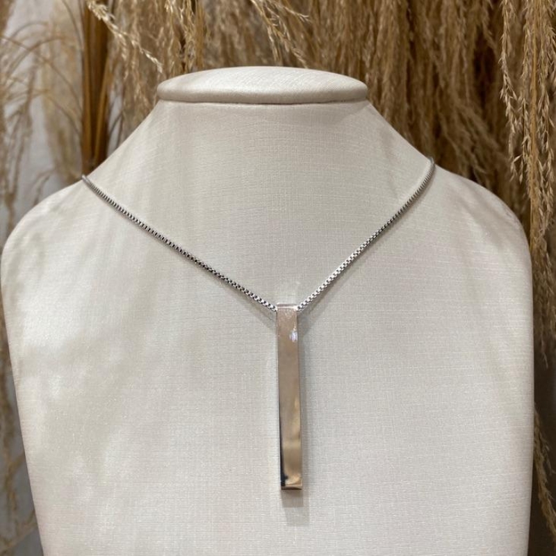 Colar Plaquinha Liso Steel