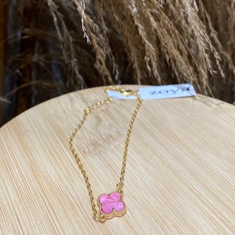 Pulseira Trevo Rosa