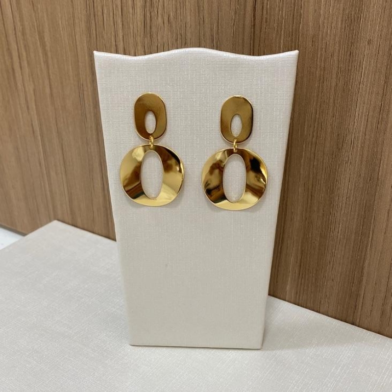 Argola Orgânica Redonda Lisa Dourado