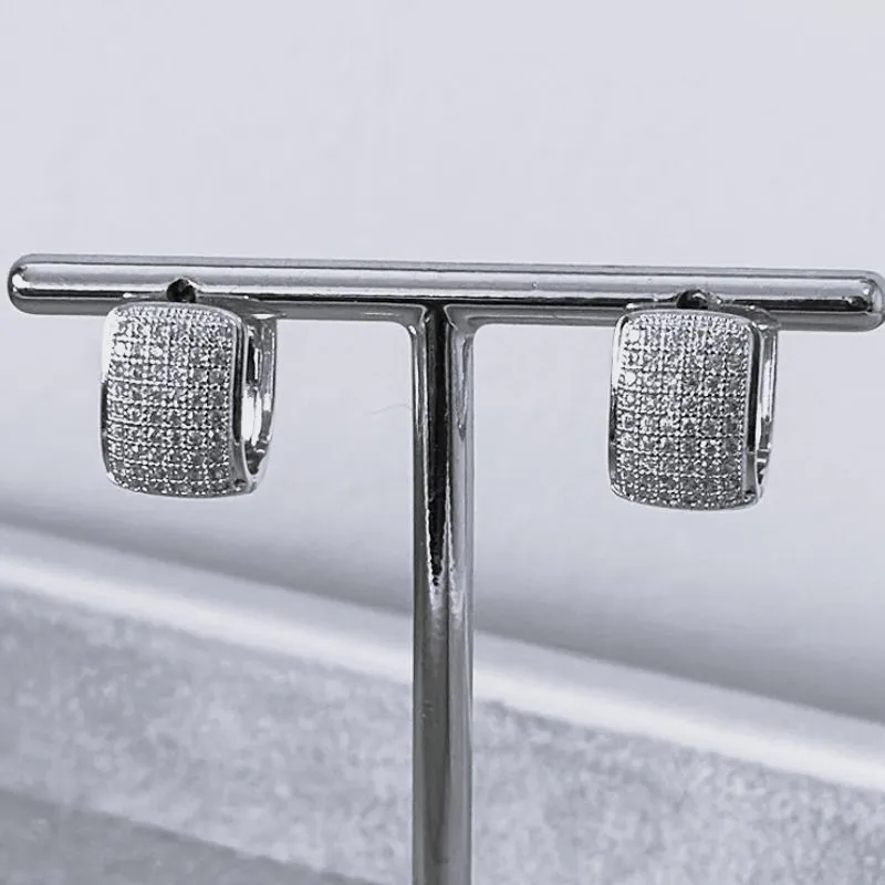 Argola Quadrada Cravejada 6F