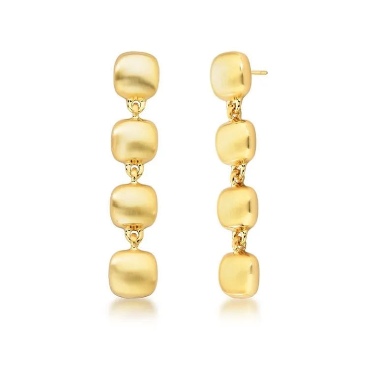 Brinco 4 Pêndulos Dourado Acetinado