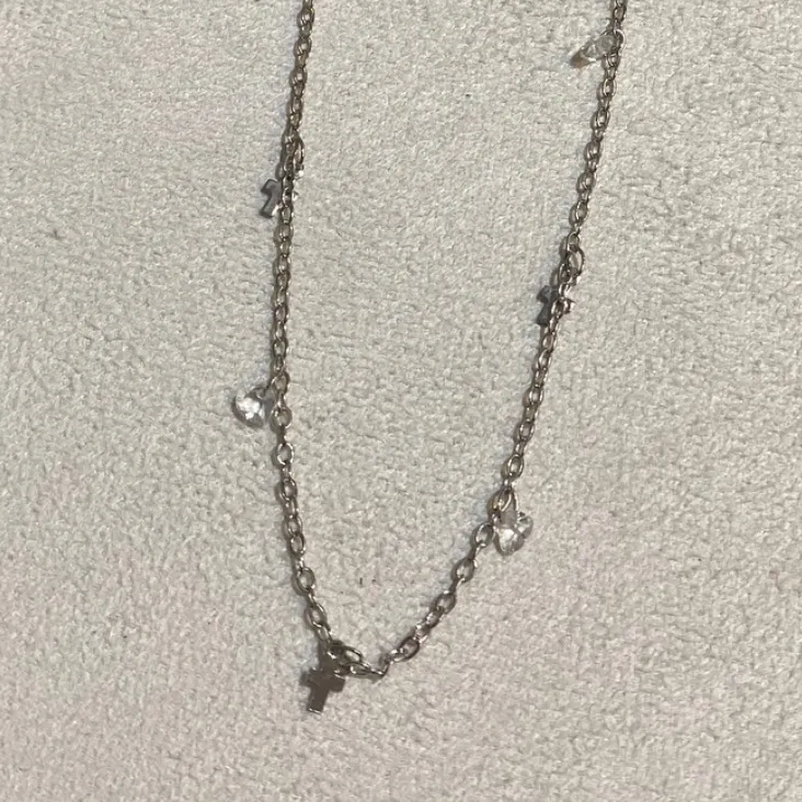 Colar Chocker Cruz e Zircônia