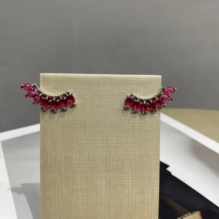 Earcuff Luccy Prateado Rubi