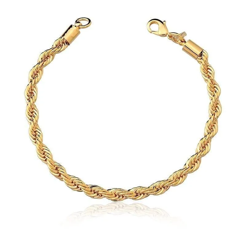 Pulseira Cordão Baiano 3 Ouros (4mm)
