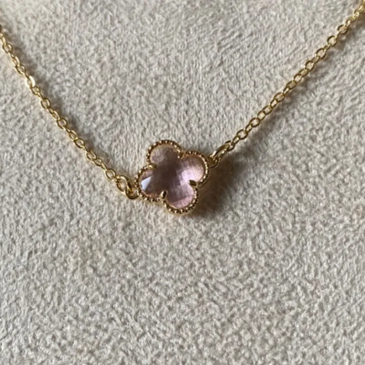 Pulseira Trevo com Cristal Rosa Candy