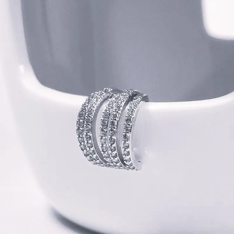 Piercing Fake Cravejado Assimétrico Ródio
