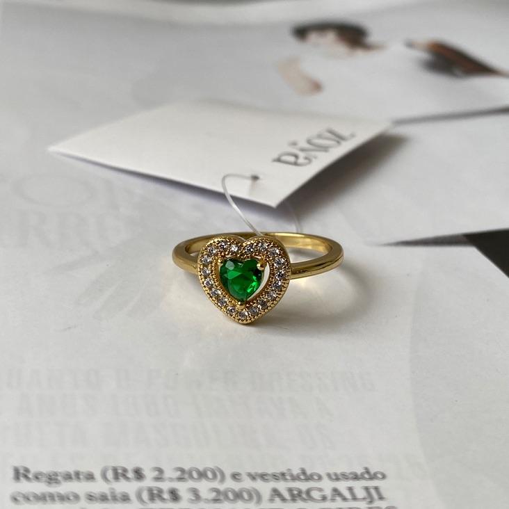 Anel Coração Cravejado