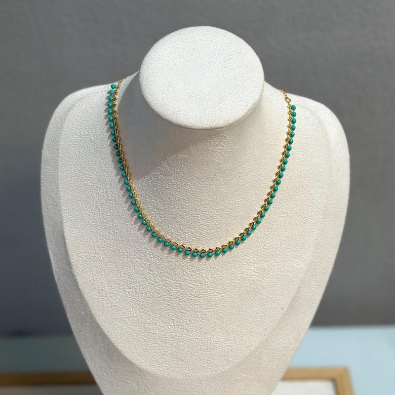 Choker Prata & Verde