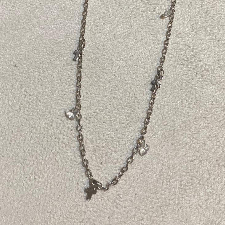 Colar Chocker Cruz e Zircônia