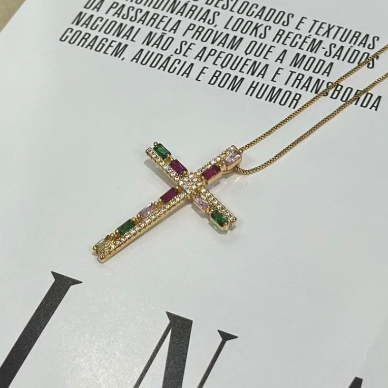 Colar Crucifixo Colors Ouro